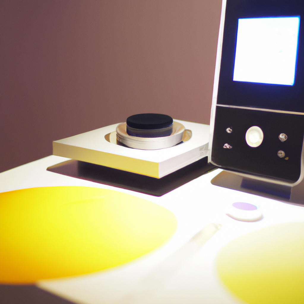 색 과학 실험 장면, 분광계, 테스트 차트